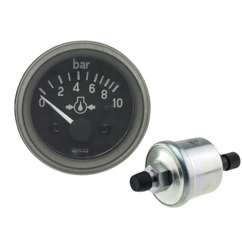 Olajnyomásmérő 0–10 bar 12 V-os jeladóval, Ø 52 mm