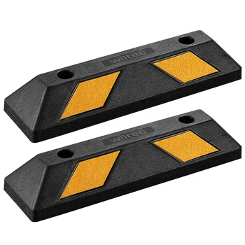 2 db kerékütköző fényvisszaverő csíkkal - 55 x 15 x 10 cm