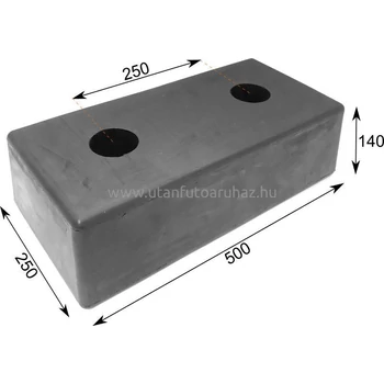 Rámpa ütköző gumi 500X250X140 Rámpa ütköző gumi 500X250X140