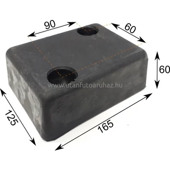 Ütköző gumi 165 X 125 X 60 Schmitz 2 furat