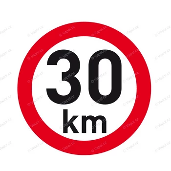 Sebesség fényvisszaverő matrica 30 km, átmérő 200 mm