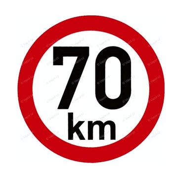 Sebesség fényvisszaverő matrica 70 km, átmérő 200 mm