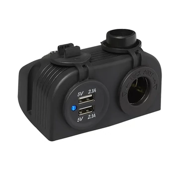 DIN aljzat + USB-port dupla 2x2100mA