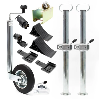 Támasztóláb szett, orrkerékkel, bilincsekkel, ékekkel, zárral