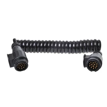 Spirálkábel 3,5 m, 13 eres, 2× 13 pólusú dugóval, PVC kivitelben