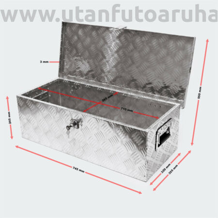 Kép 2/5 - Aluminium box - 76 x 32 x 24,5 cm