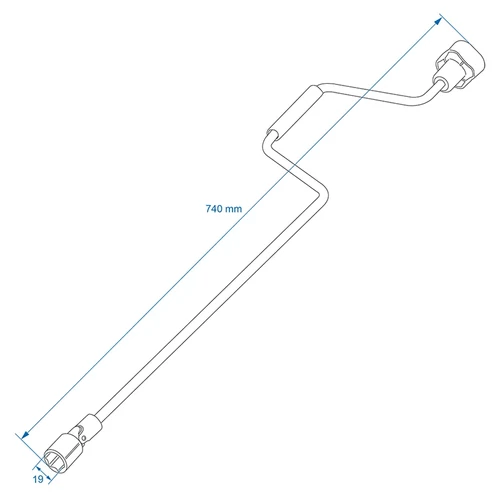 Kép 5/5 - Lakókocsi saroktámasz merevítő rúd 740 mm 19 mm adapterrel