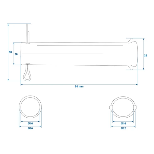 Kép 6/6 - Orrkerék tengely 60 mm 341512