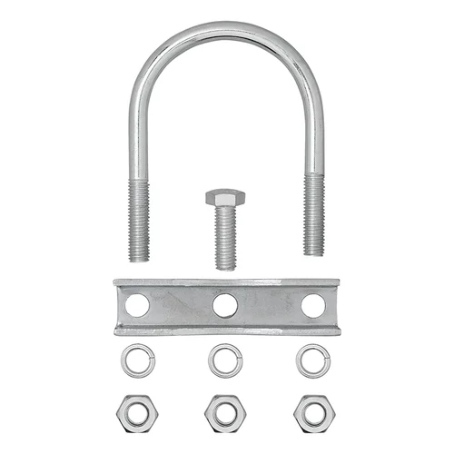 Kép 5/7 - Rögzítő bilincs szett orrkerék cső vonórúdhoz U kengyel 60-70 mm