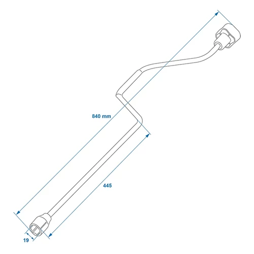 Kép 7/7 - Lakókocsi saroktámasz merevítő rúd 840 mm 19 mm