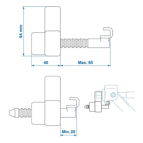 Kép 6/7 - Saroktámasz zár 2 kulccsal