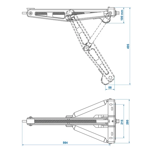 Kép 6/6 - Saroktámasz 750 kg 567 x 280 mm H 495 mm