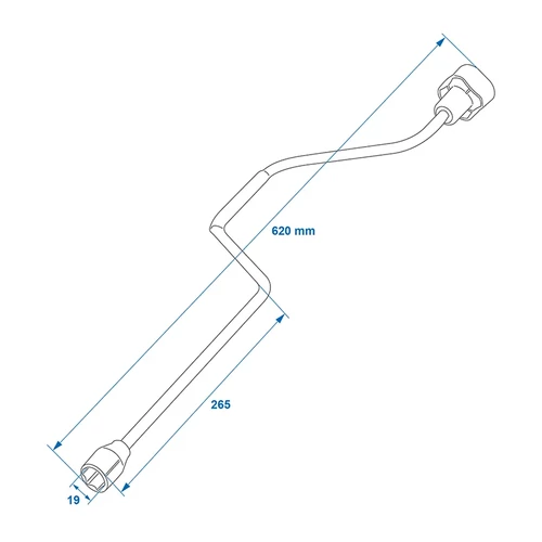 Kép 7/7 - Lakókocsi saroktámasz merevítő rúd 620 mm 19 mm