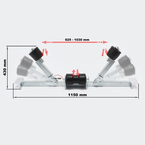 Kép 2/6 - Hajógörgő álvánnyal - állítható - 111 cm /1000 kg