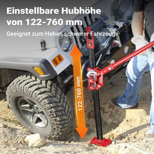 Kép 5/8 - Wiltec farm jack (3000 kg, 12,2–76 cm), masszív és kompakt, terepjárókhoz és nagy járművekhez.