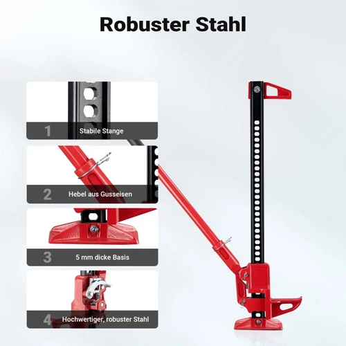 Kép 6/8 - Wiltec farm jack (3000 kg, 12,2–76 cm), masszív és kompakt, terepjárókhoz és nagy járművekhez.
