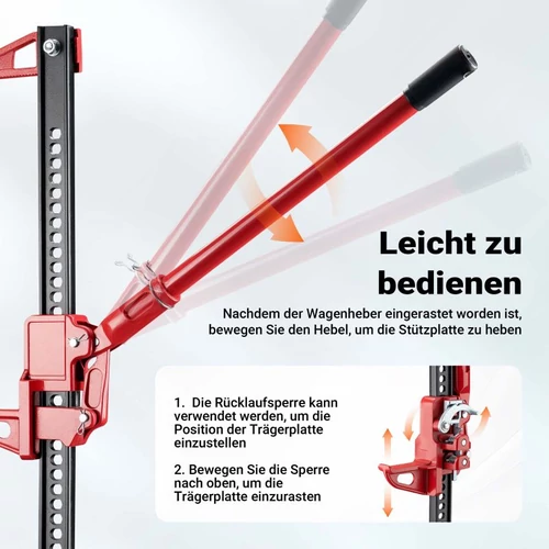 Kép 7/8 - Wiltec farm jack (3000 kg, 12,2–76 cm), masszív és kompakt, terepjárókhoz és nagy járművekhez.