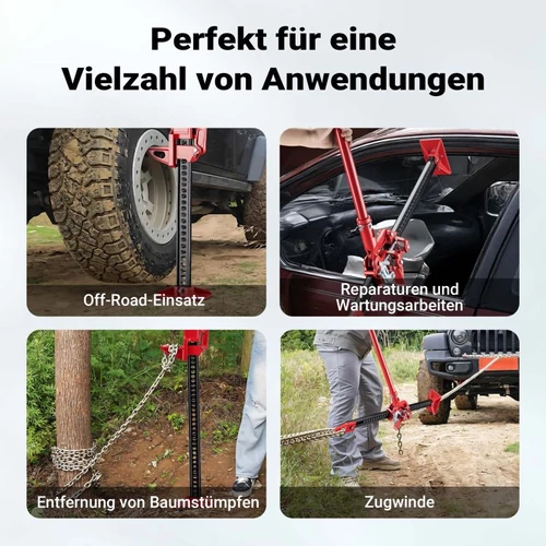 Kép 8/8 - Wiltec farm jack (3000 kg, 12,2–76 cm), masszív és kompakt, terepjárókhoz és nagy járművekhez.