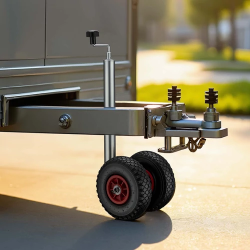 Kép 2/8 - Wiltec állítható mankókerék (200 kg) 2 felfújható kerékkel (260x85 mm).