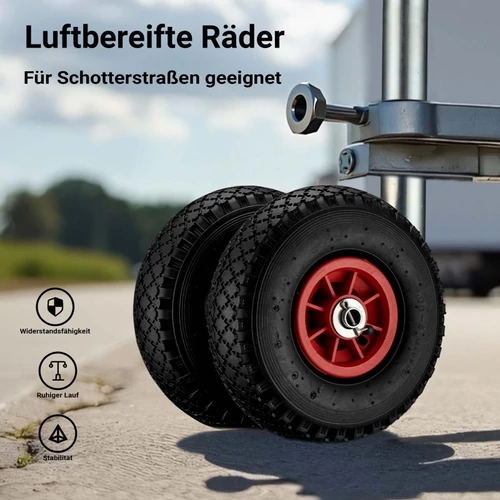 Kép 5/8 - Wiltec állítható mankókerék (200 kg) 2 felfújható kerékkel (260x85 mm).