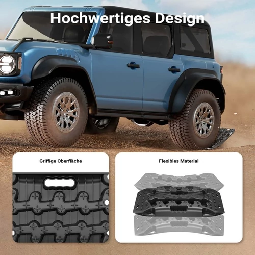 Kép 4/8 - Wiltec rámpa készlet (2 db, 7 t, 581 x 295 x 65 mm) terepjárókhoz és elakadt járművekhez.