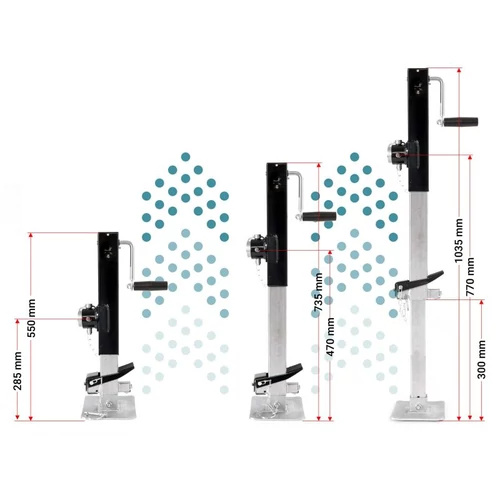 Kép 4/7 - Wiltec állítható támasztóláb (553-740mm)