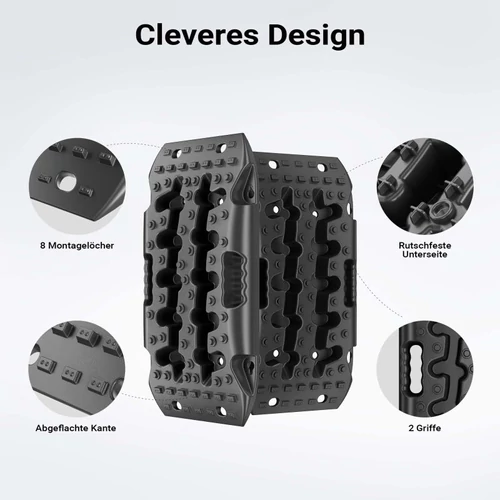 Kép 6/8 - Wiltec rámpa készlet (2 db, 7 t, 581 x 295 x 65 mm) terepjárókhoz és elakadt járművekhez.