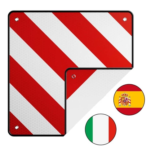 Wiltec 2 az 1-ben fényvisszaverő figyelmeztető tábla (Spanyolország, Olaszország), tartós alumíniumból.
