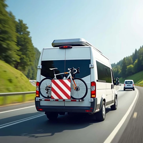 Kép 2/8 - Wiltec 2 az 1-ben fényvisszaverő figyelmeztető tábla (Spanyolország, Olaszország), tartós alumíniumból.