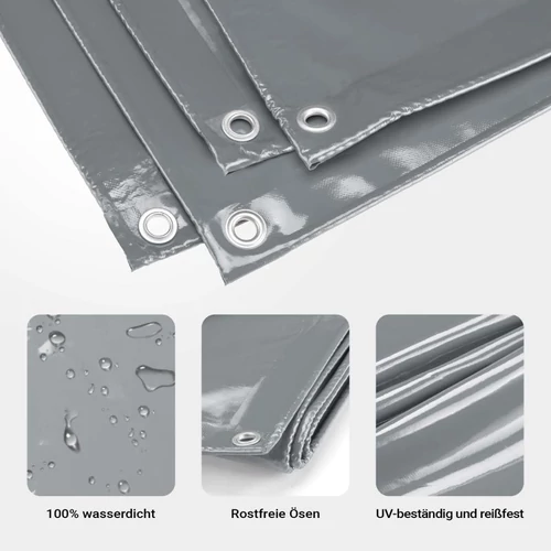 Kép 4/8 - Wiltec vízálló ponyva (2x3 m, 650 g/m²), szakadásálló, megerősített ringlikkel.