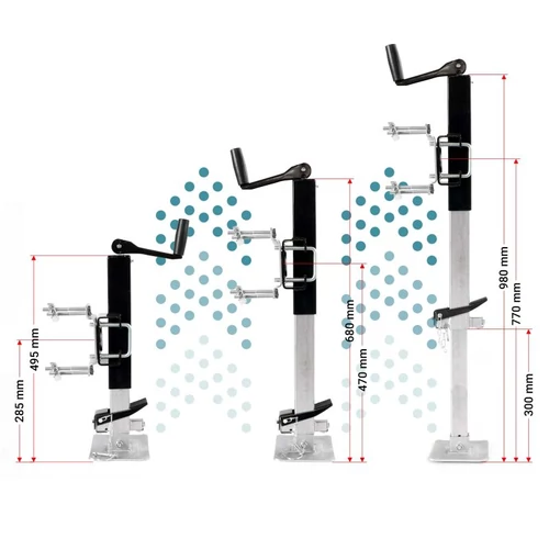 Kép 4/6 - Wiltec támasztóláb, 470-980 mm, 900 kg