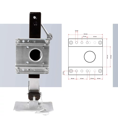 Kép 4/5 - Wiltec támasztóláb, 470-980 mm, 900 kg