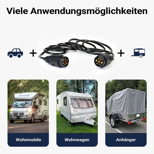 Kép 4/8 - Wiltec átalakító kábel 7 dugvilla, 7 pólusú dugalj, 3 méter