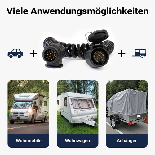 Kép 3/8 - XPOtool hosszabbító spirál kábel (13 pólusú dugvilla - 13 pólusú dugalj), 3 méter