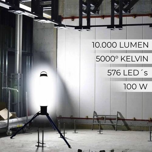 Kép 7/10 - XPOtool LED torony 100W 360°-os megvilágítással, 10.000 lumen építési reflektor hálózati csatlakozóval