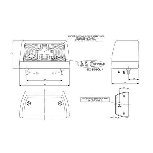 Kép 3/3 - Rendszámvilágítás 12/24V L4513