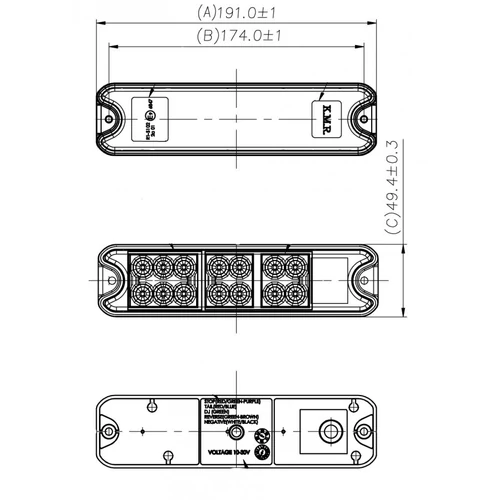 Kép 3/3 - Hátsó lámpa LED 12/24V L1834