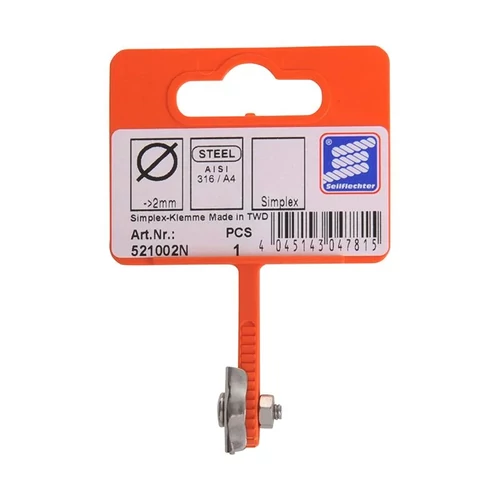 Kép 4/4 - Duplex drótkötélbilincs 2 mm, A4 rozsdamentes acél (AISI 316)