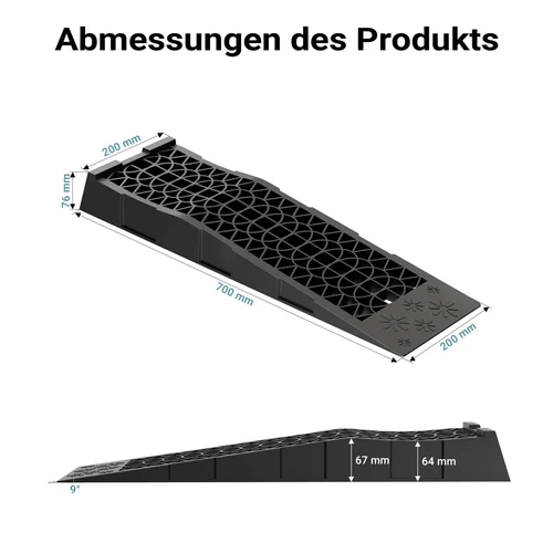 Kép 3/8 - 1 pár extra lapos műanyag rámpa autóhoz, szintezéshez, lejáróhoz