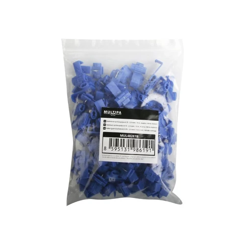 Kép 2/3 - 100 db kábel gyorscsatlakozó 0,75–2,5 mm, 15 A, kék