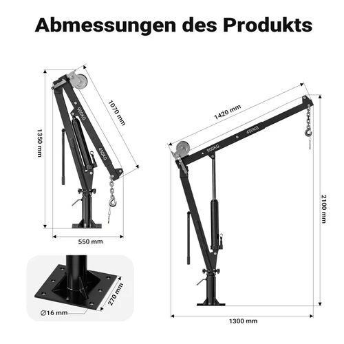 Kép 4/9 - Wiltec plató daru 900 kg