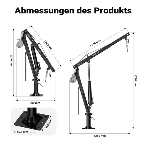 Kép 4/9 - WilTec plató daru 500 kg