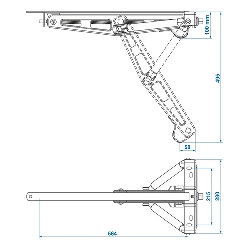 Kép 6/6 - Saroktámasz 1100 kg 597 x 280 mm H 497 mm