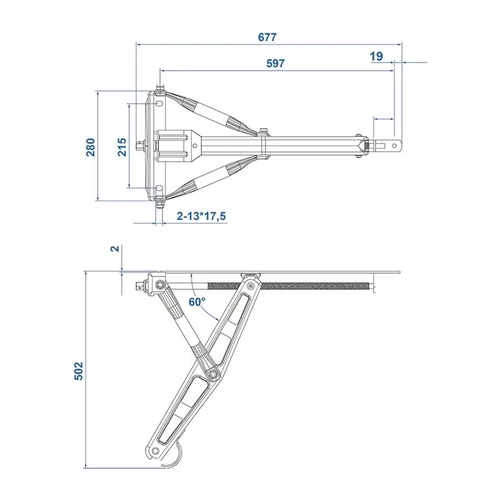 Kép 6/6 - Lakókocsi saroktámasz 1500 kg 677 x 280 mm H 502 mm