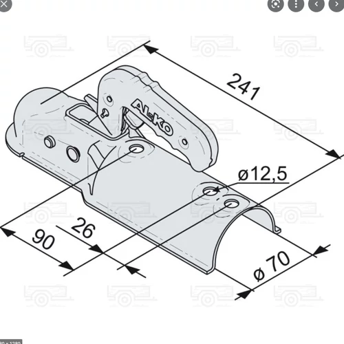 Kép 2/2 - AL-KO kapcsolófej 750 kg cső 70 mm