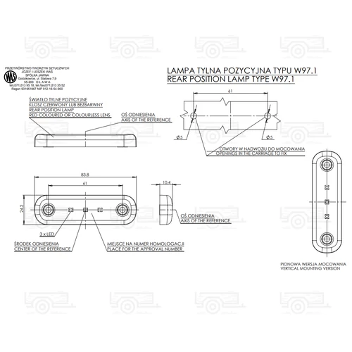 Kép 4/4 - WAS W97.1 piros helyzetjelző