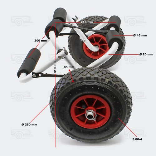 Kép 2/6 - Aluminium szállítókocsi max. 45 kg kajak-kenu
