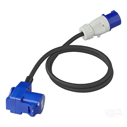 Kép 2/7 - Adapterkábel 150 cm, 3x2,5 mm², CEE dugóról CEE szögletes csatlakozóra + Schuko aljzatra