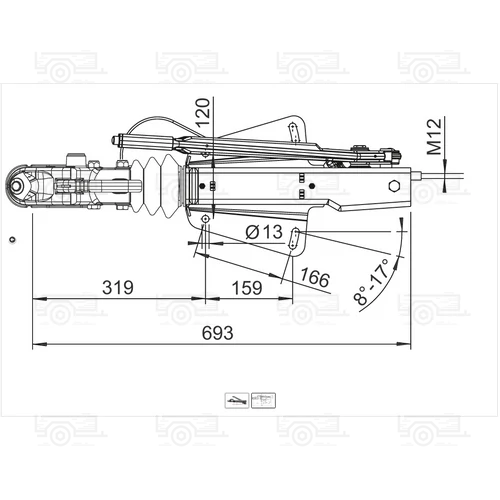 Kép 2/2 - AL-KO ráfutófék egység 251G, 3000 kg,  Ø 160/200 mm fékdobbal szerelt utánfutókhoz