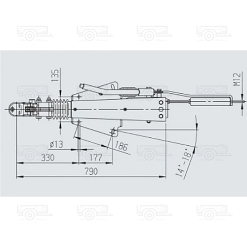 Kép 2/2 - Ráfutófék-V 2,8 VB/1, 3500 kg, felső/alsó, fék 2361, AK 351